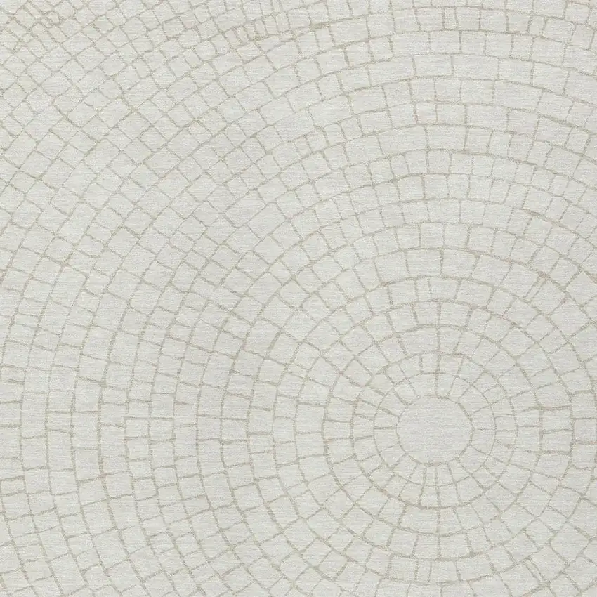 Ivory And Beige Geometric Washable Indoor Outdoor Area Rug Photo 2