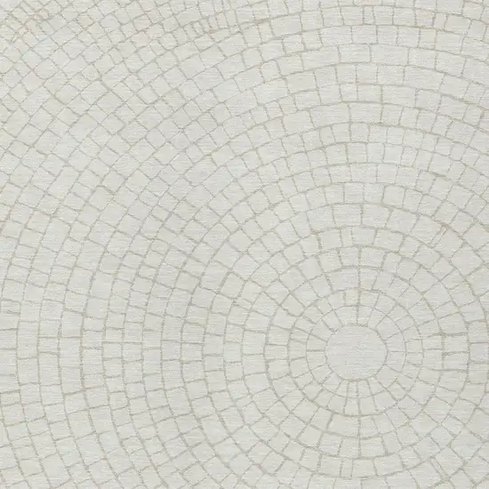 Ivory And Beige Geometric Washable Indoor Outdoor Area Rug Photo 2