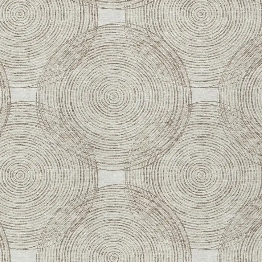 Ivory And Beige Geometric Washable Indoor Outdoor Area Rug Photo 3