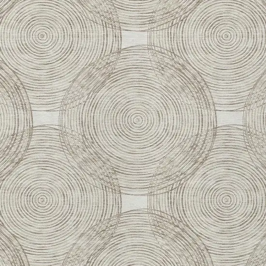 Ivory And Beige Geometric Washable Indoor Outdoor Area Rug Photo 3