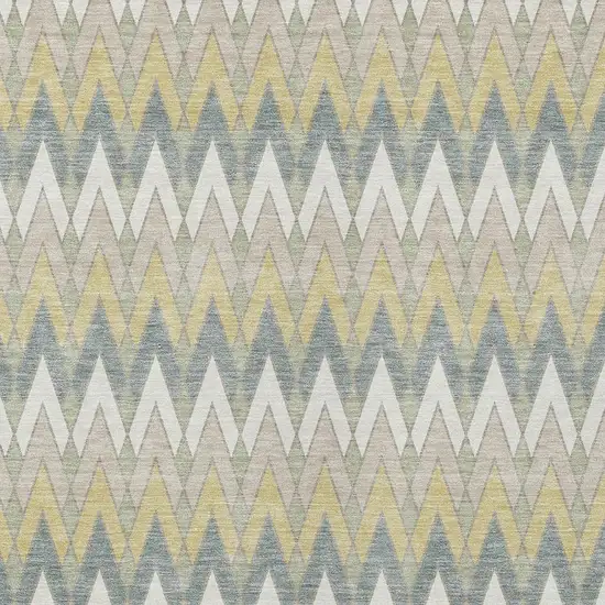 Ivory And Beige Geometric Washable Indoor Outdoor Area Rug Photo 3