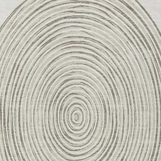 Ivory And Beige Geometric Washable Indoor Outdoor Area Rug Photo 4
