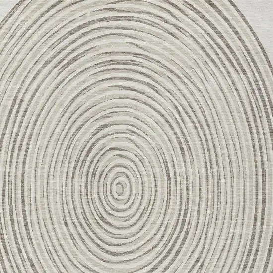 Ivory And Beige Geometric Washable Indoor Outdoor Area Rug Photo 3