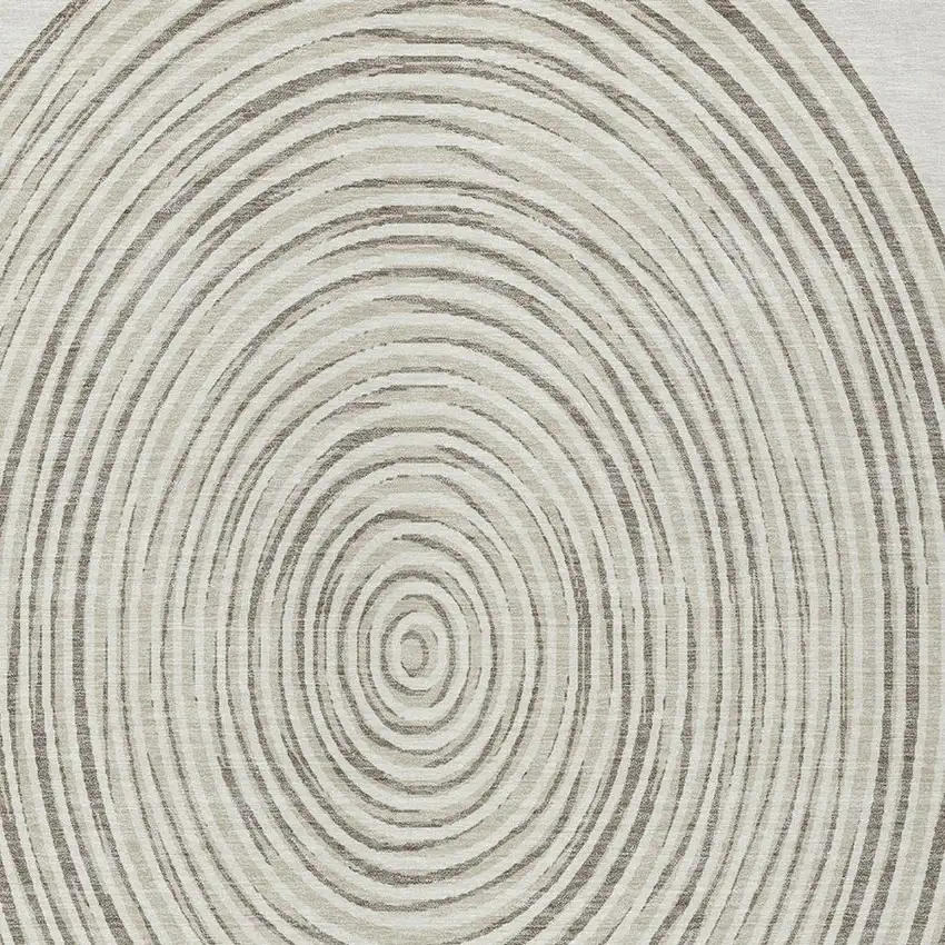 Ivory And Beige Geometric Washable Indoor Outdoor Area Rug Photo 3