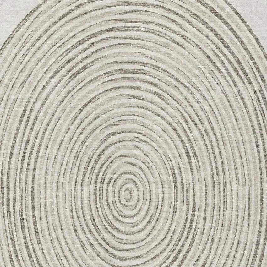 Ivory And Beige Geometric Washable Indoor Outdoor Area Rug Photo 5