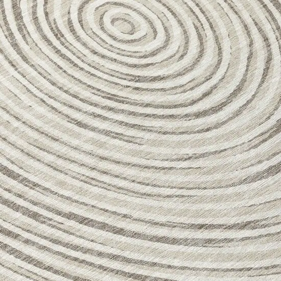 Ivory And Beige Geometric Washable Indoor Outdoor Area Rug Photo 8