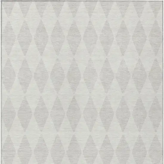 Ivory And Beige Geometric Washable Indoor Outdoor Area Rug Photo 6