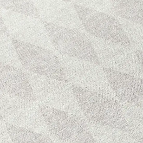 Ivory And Beige Geometric Washable Indoor Outdoor Area Rug Photo 7