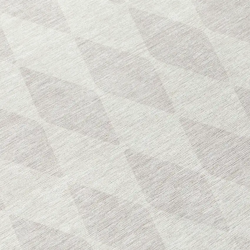 Ivory And Beige Geometric Washable Indoor Outdoor Area Rug Photo 7
