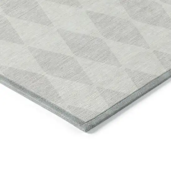 Ivory And Beige Geometric Washable Indoor Outdoor Area Rug Photo 4