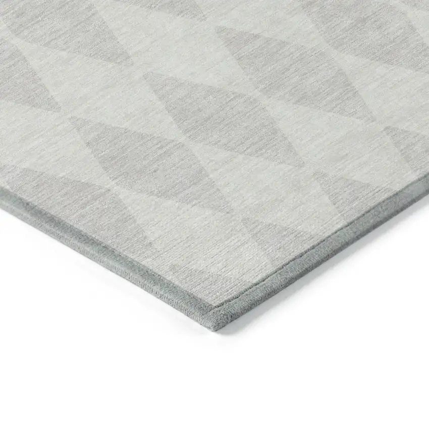 Ivory And Beige Geometric Washable Indoor Outdoor Area Rug Photo 4