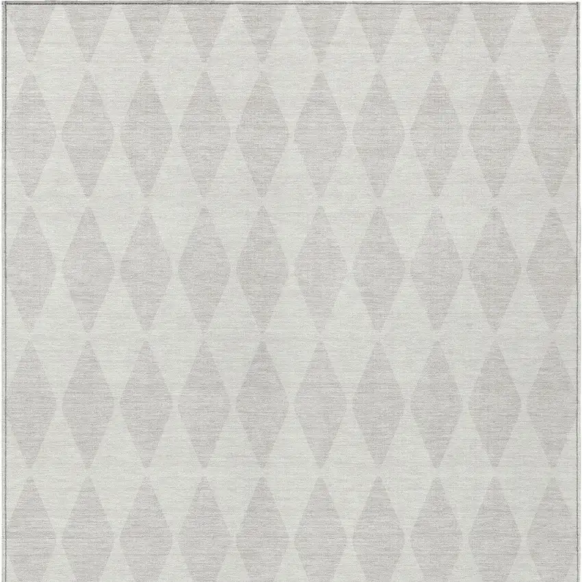 Ivory And Beige Geometric Washable Indoor Outdoor Area Rug Photo 6