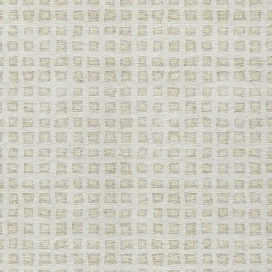 Ivory And Beige Geometric Washable Indoor Outdoor Area Rug Photo 4
