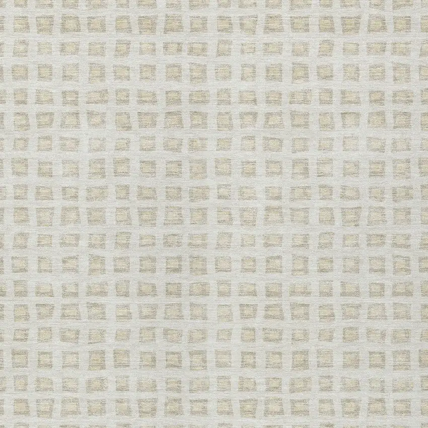 Ivory And Beige Geometric Washable Indoor Outdoor Area Rug Photo 4