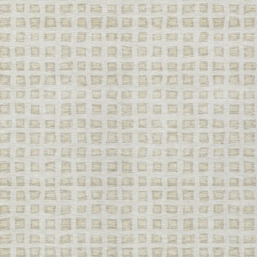 Ivory And Beige Geometric Washable Indoor Outdoor Area Rug Photo 4