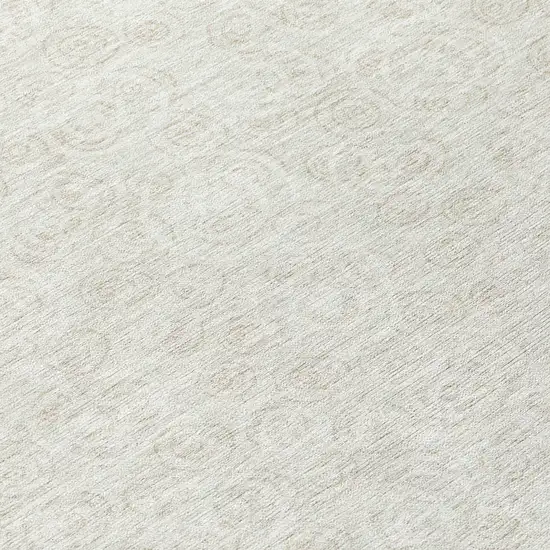 Ivory And Beige Geometric Washable Indoor Outdoor Area Rug Photo 8