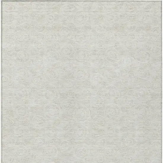 Ivory And Beige Geometric Washable Indoor Outdoor Area Rug Photo 6