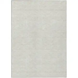 Photo of Ivory And Beige Geometric Washable Indoor Outdoor Area Rug