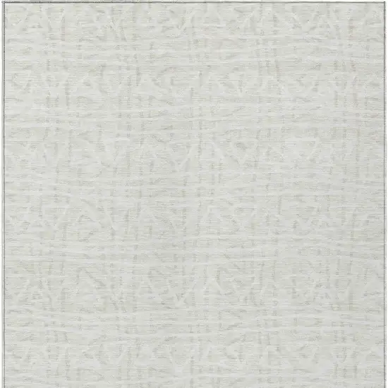 Ivory And Beige Geometric Washable Indoor Outdoor Area Rug Photo 4