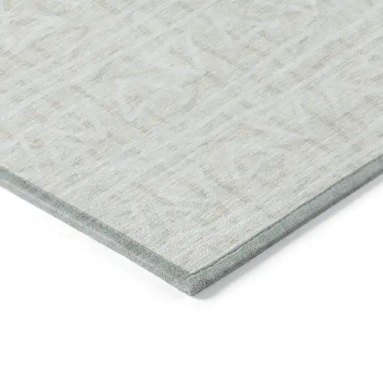 Ivory And Beige Geometric Washable Indoor Outdoor Area Rug Photo 3