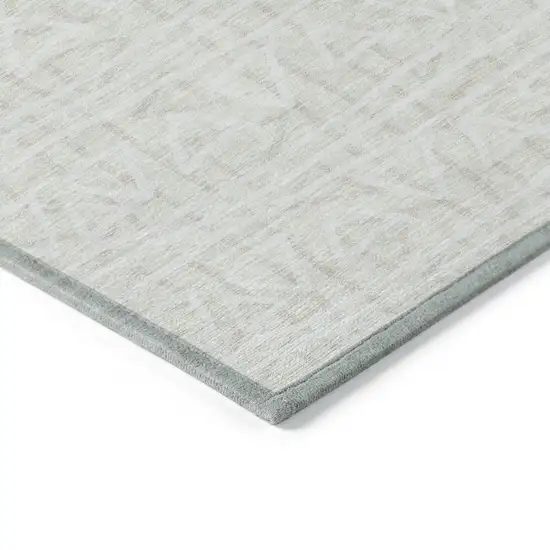 Ivory And Beige Geometric Washable Indoor Outdoor Area Rug Photo 3