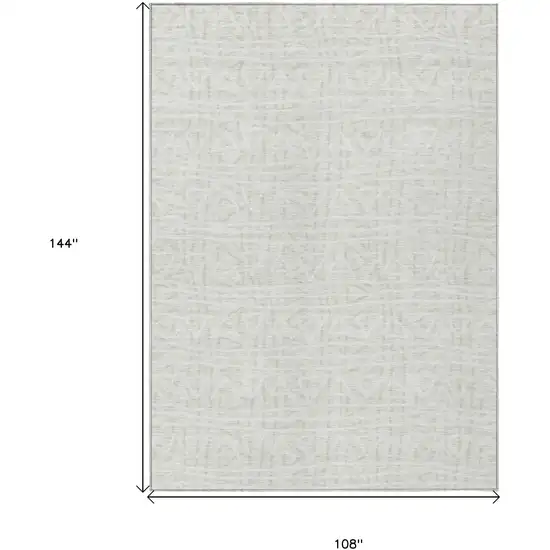 Ivory And Beige Geometric Washable Indoor Outdoor Area Rug Photo 8