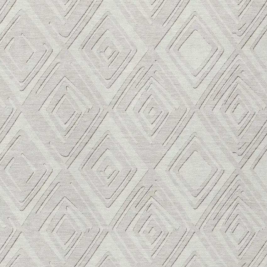 Ivory And Beige Geometric Washable Indoor Outdoor Area Rug Photo 6