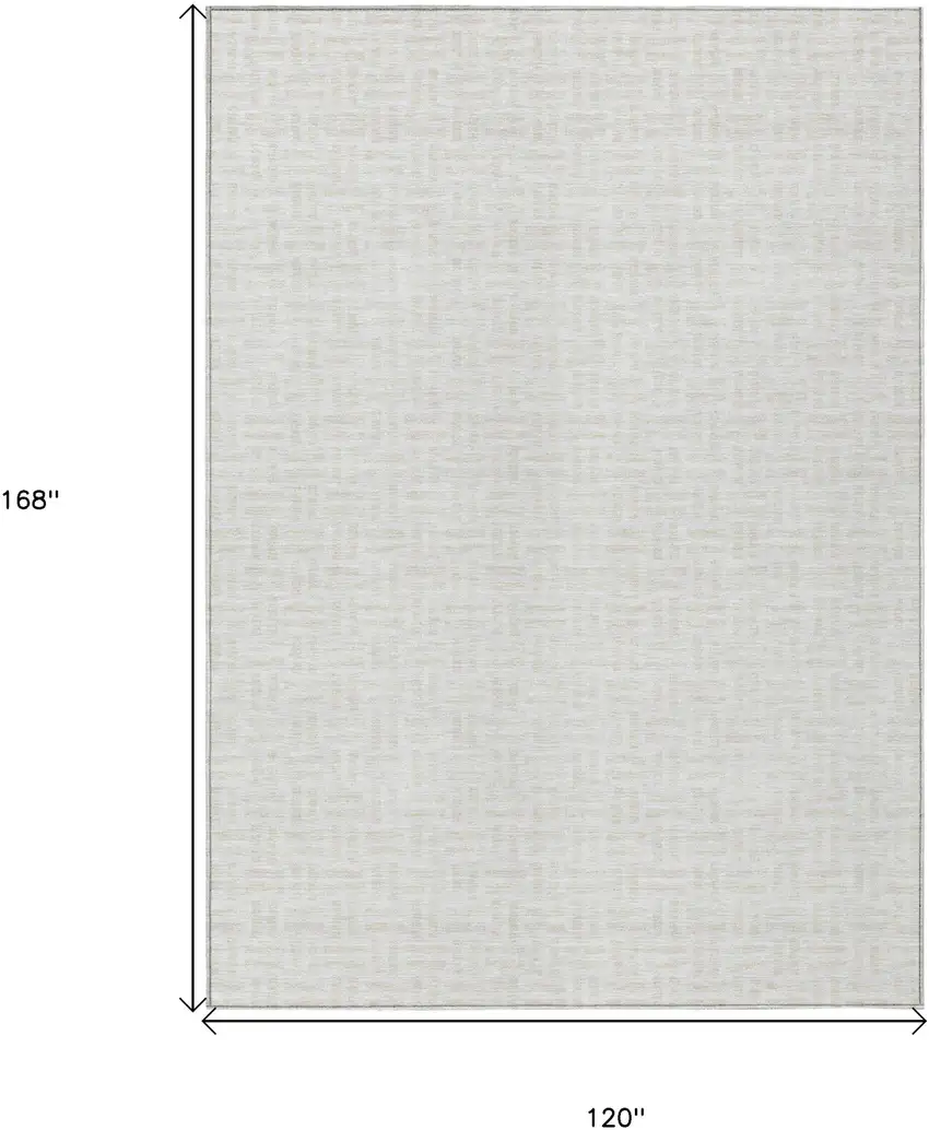 Ivory And Beige Geometric Washable Indoor Outdoor Area Rug Photo 3