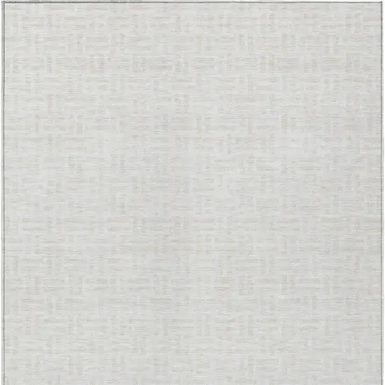 Ivory And Beige Geometric Washable Indoor Outdoor Area Rug Photo 7