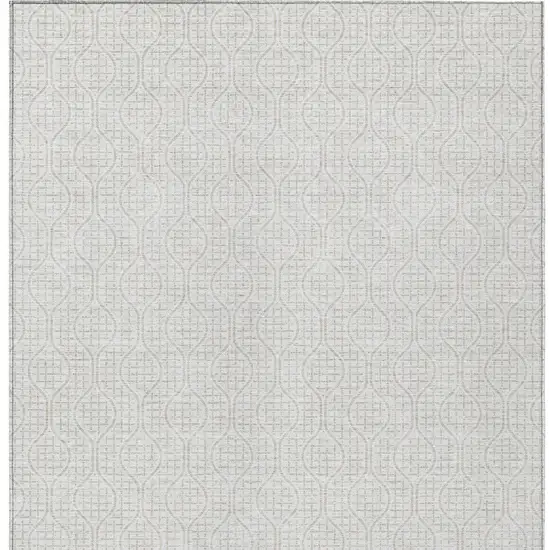 Ivory And Beige Geometric Washable Indoor Outdoor Area Rug Photo 6