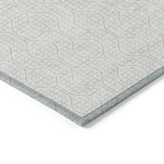 Ivory And Beige Geometric Washable Indoor Outdoor Area Rug Photo 4