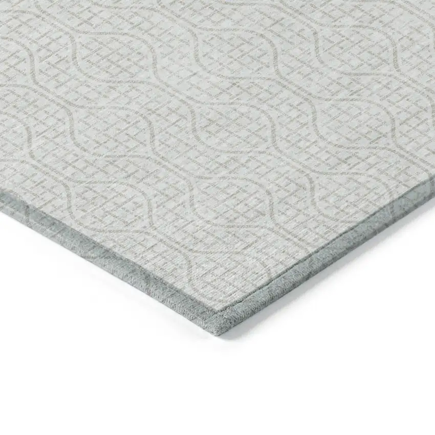 Ivory And Beige Geometric Washable Indoor Outdoor Area Rug Photo 4