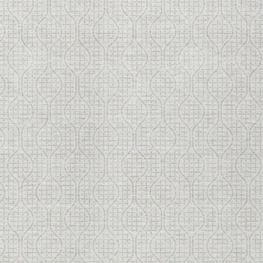 Ivory And Beige Geometric Washable Indoor Outdoor Area Rug Photo 5