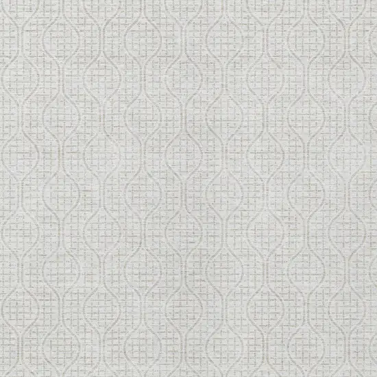 Ivory And Beige Geometric Washable Indoor Outdoor Area Rug Photo 5