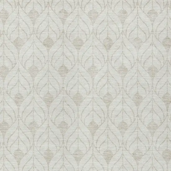 Ivory And Beige Geometric Washable Indoor Outdoor Area Rug Photo 5
