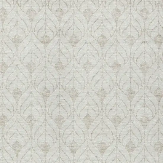 Ivory And Beige Geometric Washable Indoor Outdoor Area Rug Photo 6