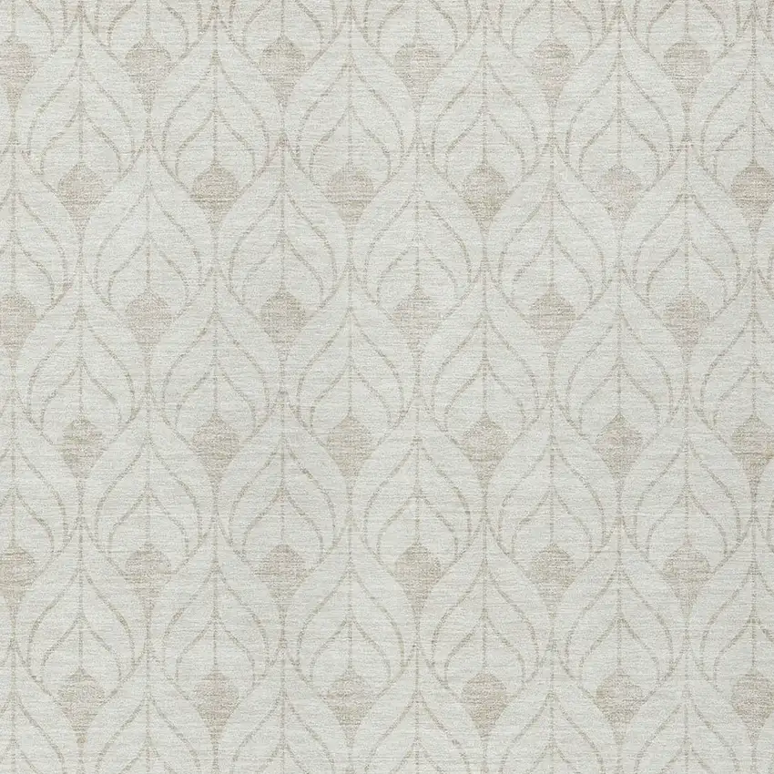 Ivory And Beige Geometric Washable Indoor Outdoor Area Rug Photo 6