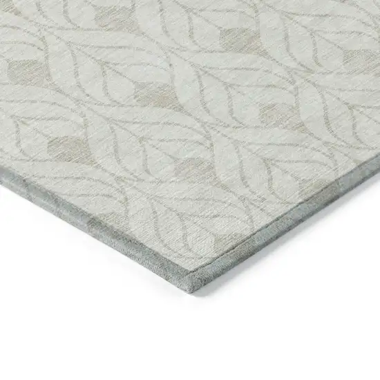 Ivory And Beige Geometric Washable Indoor Outdoor Area Rug Photo 5
