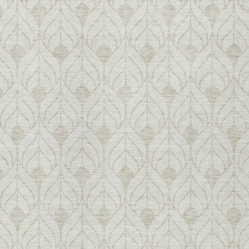 Ivory And Beige Geometric Washable Indoor Outdoor Area Rug Photo 6