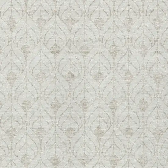 Ivory And Beige Geometric Washable Indoor Outdoor Area Rug Photo 6