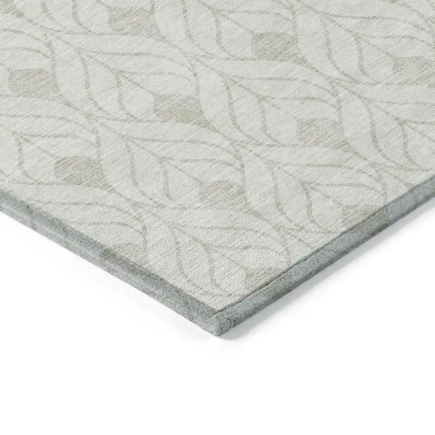 Ivory And Beige Geometric Washable Indoor Outdoor Area Rug Photo 5