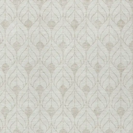 Ivory And Beige Geometric Washable Indoor Outdoor Area Rug Photo 5