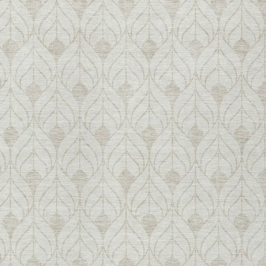 Ivory And Beige Geometric Washable Indoor Outdoor Area Rug Photo 5