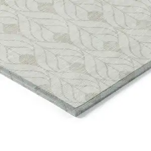 Photo of Ivory And Beige Geometric Washable Indoor Outdoor Area Rug