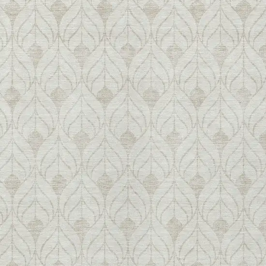 Ivory And Beige Geometric Washable Indoor Outdoor Area Rug Photo 5