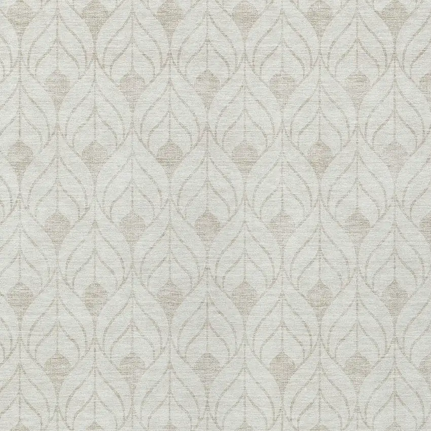 Ivory And Beige Geometric Washable Indoor Outdoor Area Rug Photo 5