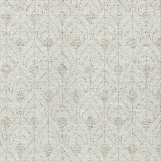 Ivory And Beige Geometric Washable Indoor Outdoor Area Rug Photo 5