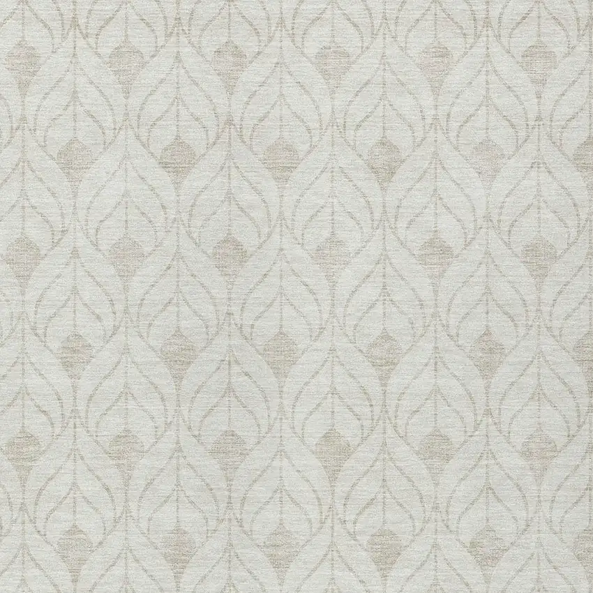 Ivory And Beige Geometric Washable Indoor Outdoor Area Rug Photo 5
