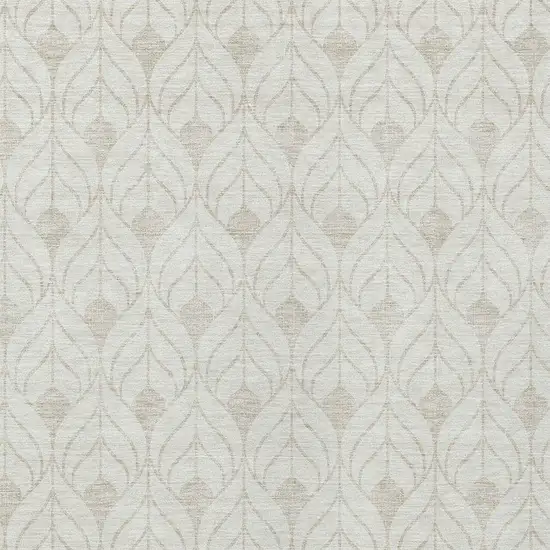 Ivory And Beige Geometric Washable Indoor Outdoor Area Rug Photo 5