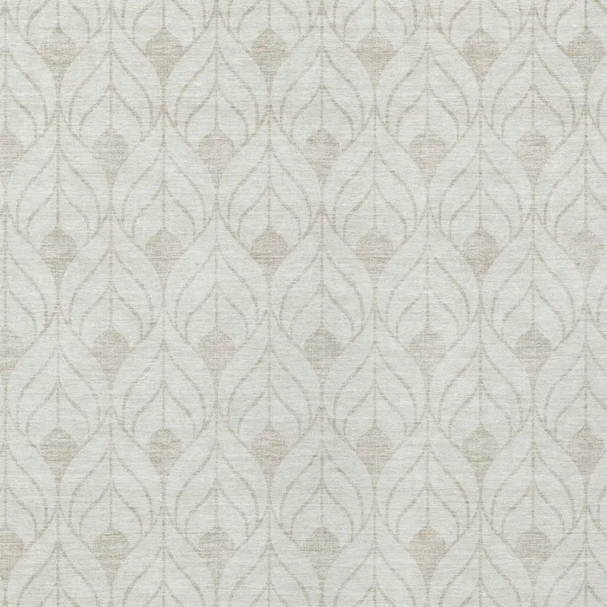 Ivory And Beige Geometric Washable Indoor Outdoor Area Rug Photo 5
